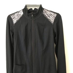 CAbi yoga jacket - Black w/gray accents - XS